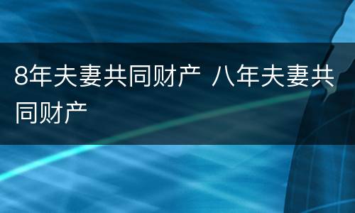 8年夫妻共同财产 八年夫妻共同财产