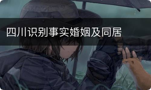 四川识别事实婚姻及同居