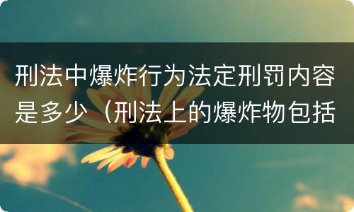 刑法中爆炸行为法定刑罚内容是多少（刑法上的爆炸物包括）