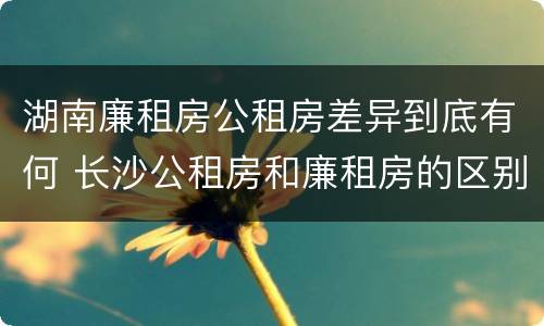 湖南廉租房公租房差异到底有何 长沙公租房和廉租房的区别