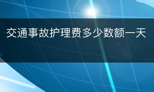 交通事故护理费多少数额一天
