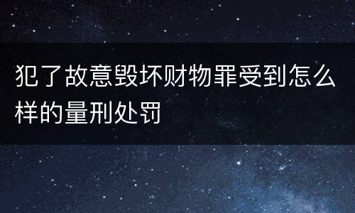 犯了故意毁坏财物罪受到怎么样的量刑处罚