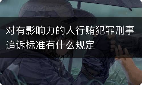对有影响力的人行贿犯罪刑事追诉标准有什么规定