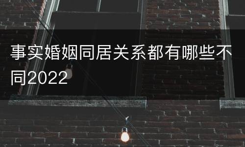 事实婚姻同居关系都有哪些不同2022