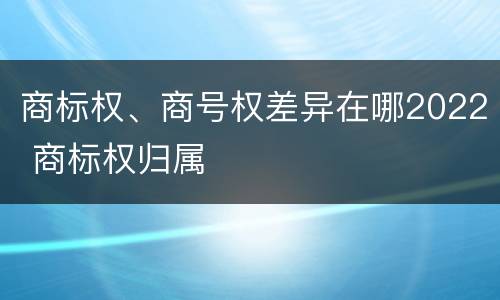 商标权、商号权差异在哪2022 商标权归属