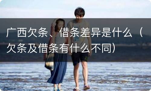 广西欠条、借条差异是什么（欠条及借条有什么不同）