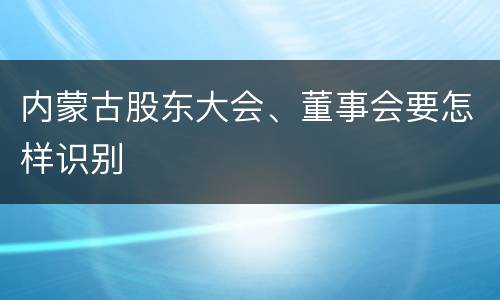 内蒙古股东大会、董事会要怎样识别