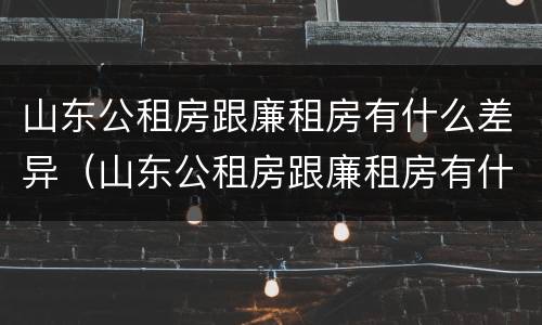 山东公租房跟廉租房有什么差异（山东公租房跟廉租房有什么差异嘛）