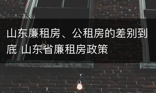 山东廉租房、公租房的差别到底 山东省廉租房政策