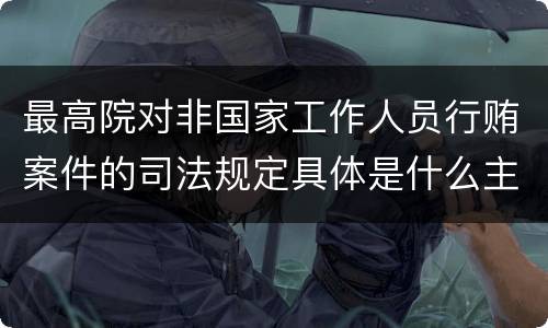 最高院对非国家工作人员行贿案件的司法规定具体是什么主要内容