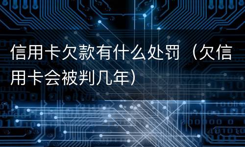 信用卡欠款有什么处罚（欠信用卡会被判几年）