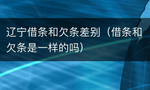 辽宁借条和欠条差别（借条和欠条是一样的吗）