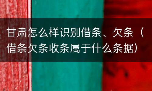 甘肃怎么样识别借条、欠条（借条欠条收条属于什么条据）