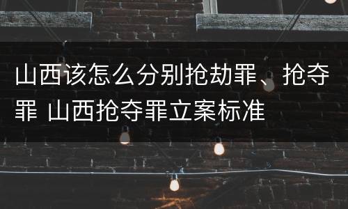 山西该怎么分别抢劫罪、抢夺罪 山西抢夺罪立案标准