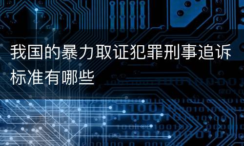 我国的暴力取证犯罪刑事追诉标准有哪些