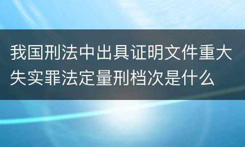 我国刑法中出具证明文件重大失实罪法定量刑档次是什么