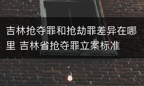 吉林抢夺罪和抢劫罪差异在哪里 吉林省抢夺罪立案标准