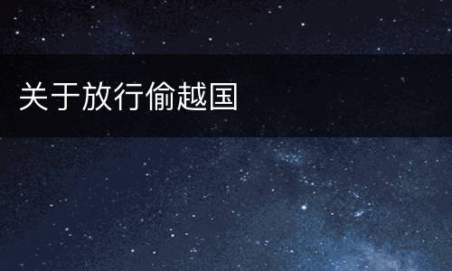 关于放行偷越国