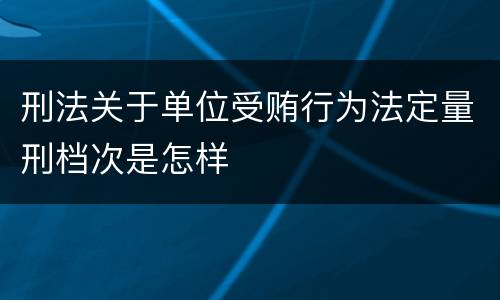 刑法关于单位受贿行为法定量刑档次是怎样