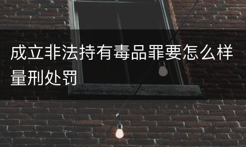 成立非法持有毒品罪要怎么样量刑处罚