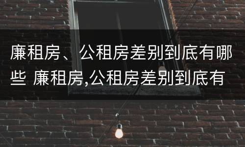 廉租房、公租房差别到底有哪些 廉租房,公租房差别到底有哪些问题