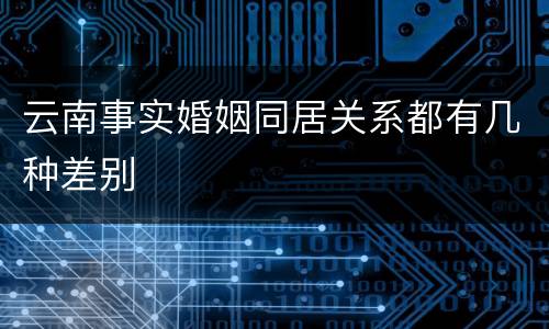 云南事实婚姻同居关系都有几种差别