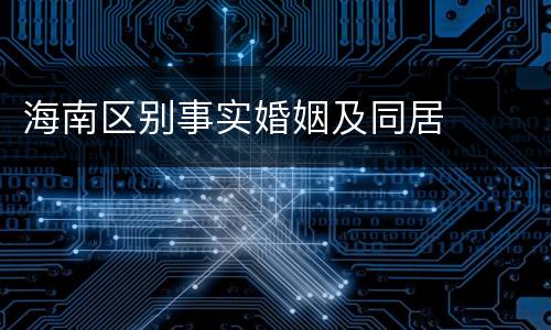 海南区别事实婚姻及同居