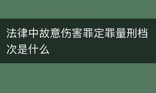 法律中故意伤害罪定罪量刑档次是什么
