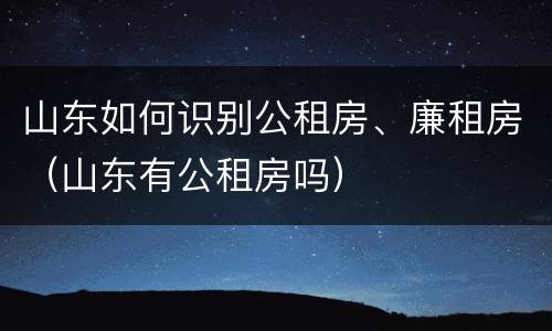 山东如何识别公租房、廉租房（山东有公租房吗）