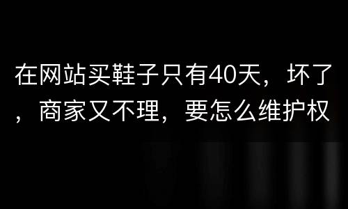 在网站买鞋子只有40天，坏了，商家又不理，要怎么维护权益