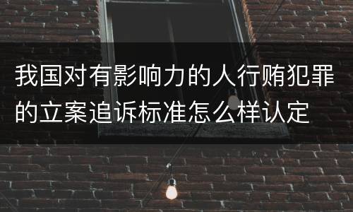 我国对有影响力的人行贿犯罪的立案追诉标准怎么样认定