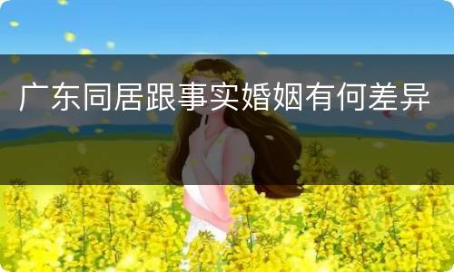 广东同居跟事实婚姻有何差异