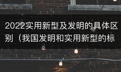 2022实用新型及发明的具体区别（我国发明和实用新型的标准）