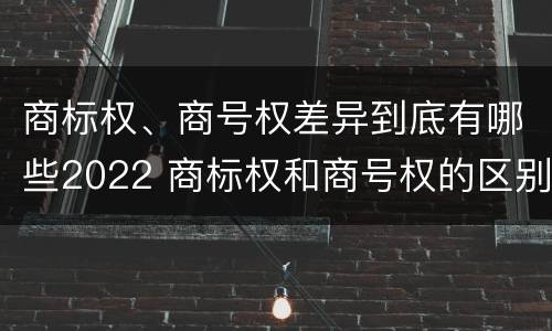 商标权、商号权差异到底有哪些2022 商标权和商号权的区别