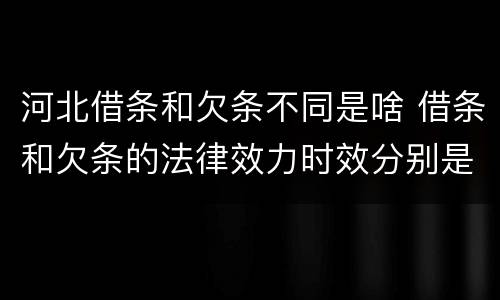 河北借条和欠条不同是啥 借条和欠条的法律效力时效分别是多久