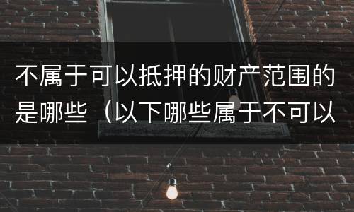 不属于可以抵押的财产范围的是哪些（以下哪些属于不可以抵押的财产）