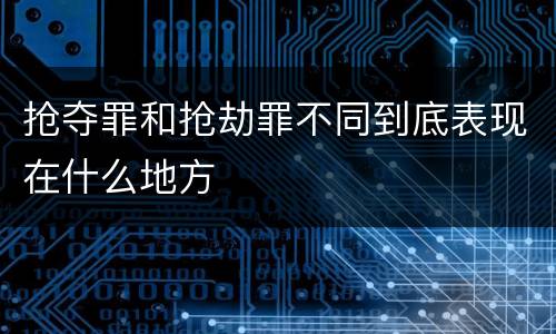 抢夺罪和抢劫罪不同到底表现在什么地方