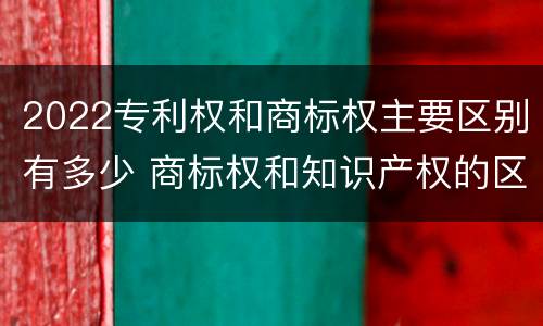2022专利权和商标权主要区别有多少 商标权和知识产权的区别