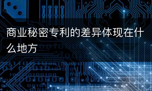 商业秘密专利的差异体现在什么地方