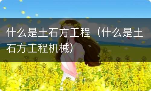 什么是土石方工程（什么是土石方工程机械）