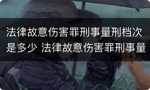 法律故意伤害罪刑事量刑档次是多少 法律故意伤害罪刑事量刑档次是多少啊