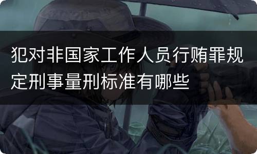 犯对非国家工作人员行贿罪规定刑事量刑标准有哪些