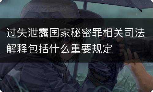 过失泄露国家秘密罪相关司法解释包括什么重要规定
