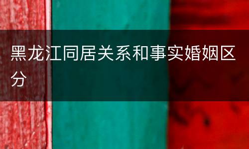 黑龙江同居关系和事实婚姻区分