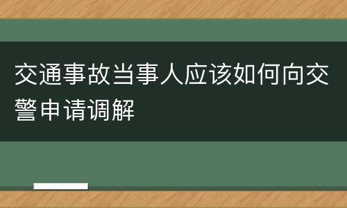交通事故当事人应该如何向交警申请调解