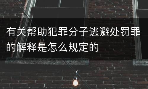 有关帮助犯罪分子逃避处罚罪的解释是怎么规定的