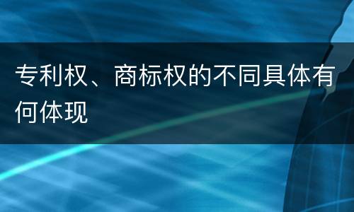 专利权、商标权的不同具体有何体现