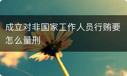 成立对非国家工作人员行贿要怎么量刑