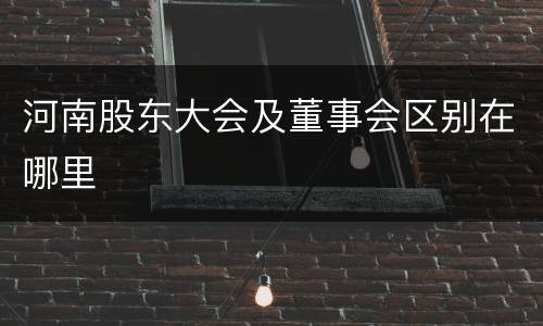 河南股东大会及董事会区别在哪里