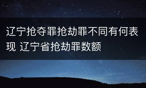 辽宁抢夺罪抢劫罪不同有何表现 辽宁省抢劫罪数额